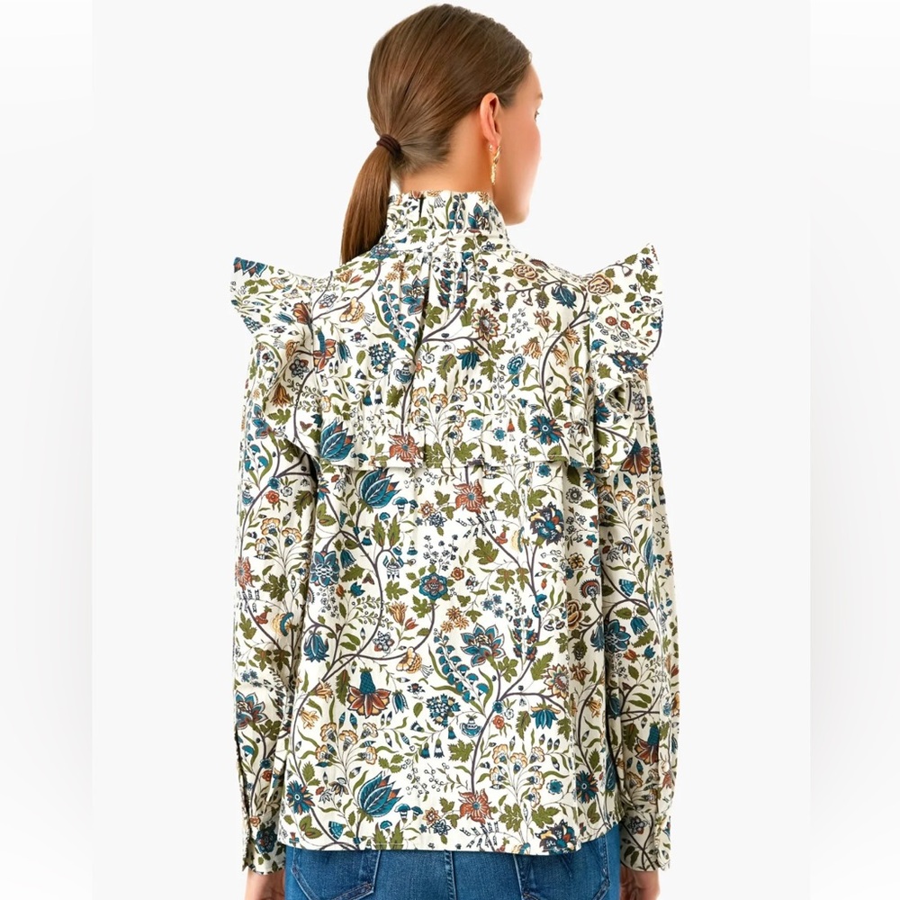 Tuckernuck Wildwood Chintz Winnie Snap Button Up Blouse Size XXL - Picture 3 of 16